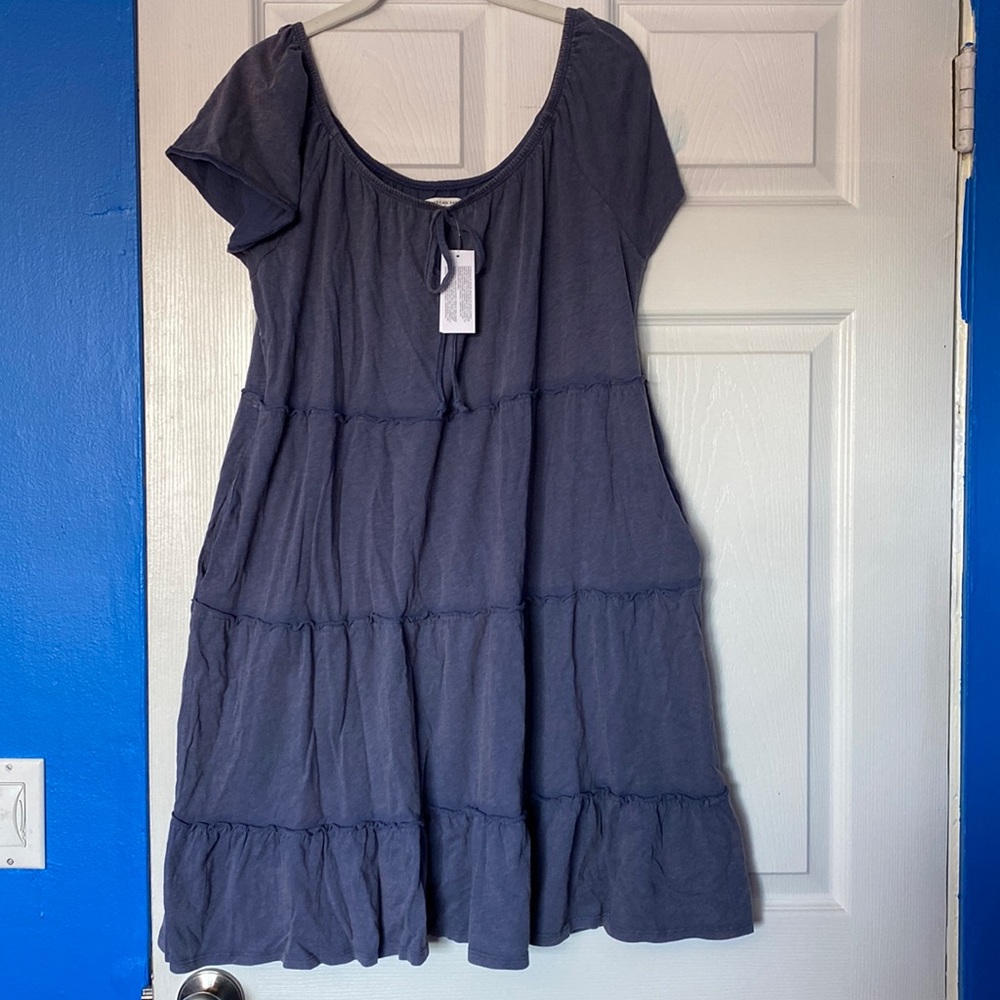 Blue American Eagle tiered cotton dress.